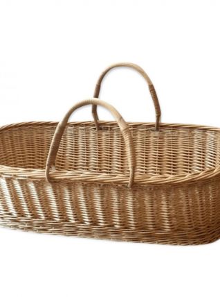 Couffin vintage rotin 