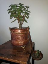 Déco en cuivre - Chaudron avec sa louche - Cache pot Vintage
