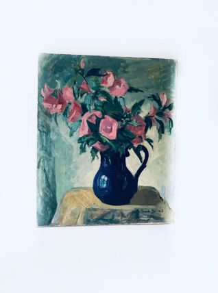 Huile sur toile ancienne, tableau signé Boris Buchet