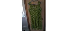 Robe d été vintage année 70 à fleurs vert et noire 