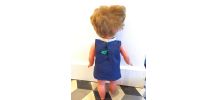 Poupée ancienne années 50-60 robe bleue 34 cm BIPGE