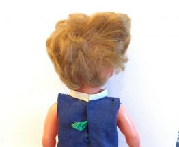 Poupée ancienne années 50-60 robe bleue 34 cm BIPGE
