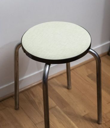 Tabouret ancien en formica vert clair vintage