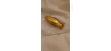 Broche vintage plaque or signé 