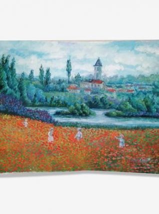 Tableau paysage de coquelicots