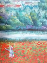 Tableau paysage de coquelicots