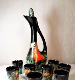 Service à liqueur Vallauris Lava 1950