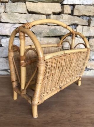 Porte revue en Bambou vintage année 1960