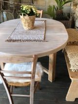 Produit rare année 1970 -TABLE CAMPAGNARDE RONDE AVEC RALLON