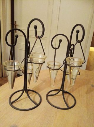 Objet de deco ou bougeoir fer forge