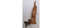Perroquet sculpture en bois 