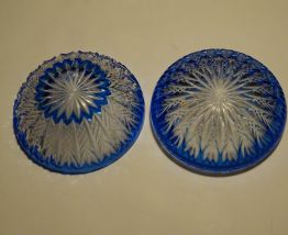 BOITE CRISTAL TAILLE BOHEME BLEU ET BLANC