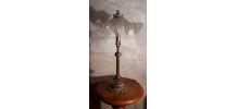 lampe marbre brun pied bronze  montur