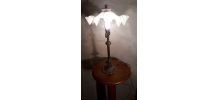 lampe marbre brun pied bronze  montur