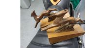 Lot de 2 serre-livres en bois