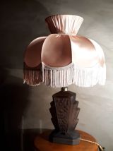 lampe verre moulé pressé depoli chocolat 