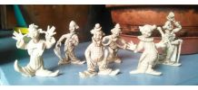 6 figurines clown - Made in Hong Kong - Années 70