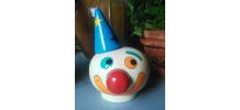 Ancienne tirelire en bois "clown" - FMF - années 60