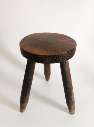 Tabouret de ferme ancien tripode