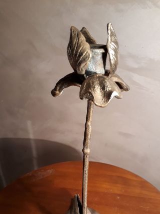 bougeoir  bronze  art nouveau     28x10