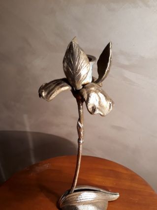 bougeoir  bronze  art nouveau     28x10