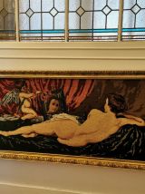 Tableau canneva cadre bois doré 