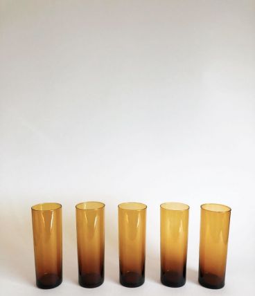 Set de 5 verres ambrés