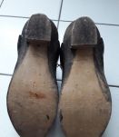 Véritables galoches cuir et bois