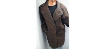 Manteau en cuir marron vintage