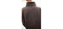 Manteau en cuir marron vintage