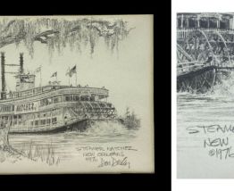 Don Davey - New Orleans - 2 dessins 1976  sous verre 
