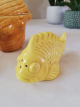 Sel et poivre + pot moutarde vintage poisson coquillage