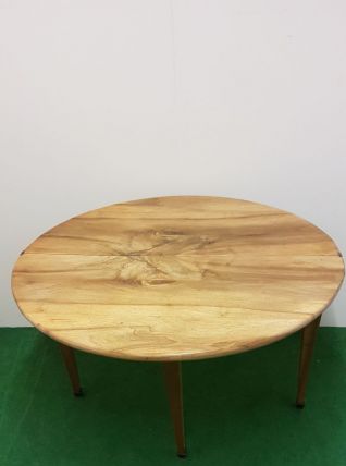 Table console demie lune en noyer 