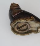 Poisson vintage en laiton tirelire