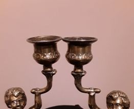 Bougeoirs chérubins en laiton