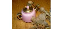 Théière  en porcelaine rose et or FRUGIER