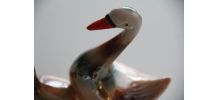 Oie et ses petits en céramique nacrée comme neuf