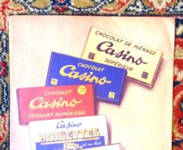 Ancien protège cahier publicitaire "chocolat Casino"
