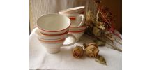 Lot de 5 tasses vintage en faïence SARGUERMINES