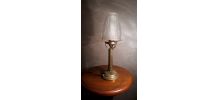 lampe laiton pied bronze verre moule et pr