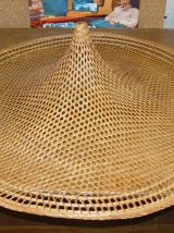 Grand chapeau en osier à accrocher