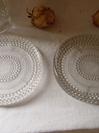 2  dessous de bouteille en verre moulé