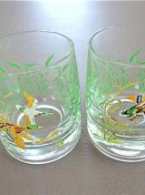 Carafe et 6 verres de Bohême années 70
