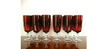 12 flûtes à champagne rouge rubis
