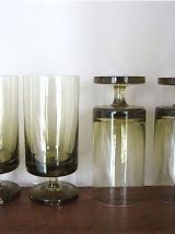 Grand pichet et 8 verres sur pied design