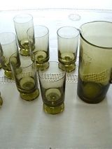 Grand pichet et 8 verres sur pied design