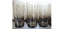Set de 8 verres marron ombré vintage