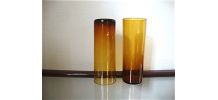 4 verres couleur marron ambré années 70
