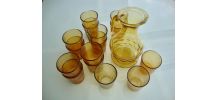 Service carafe et 15 verres vintage 