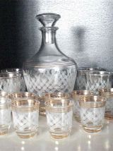 Carafe et verres à liqueur années 70